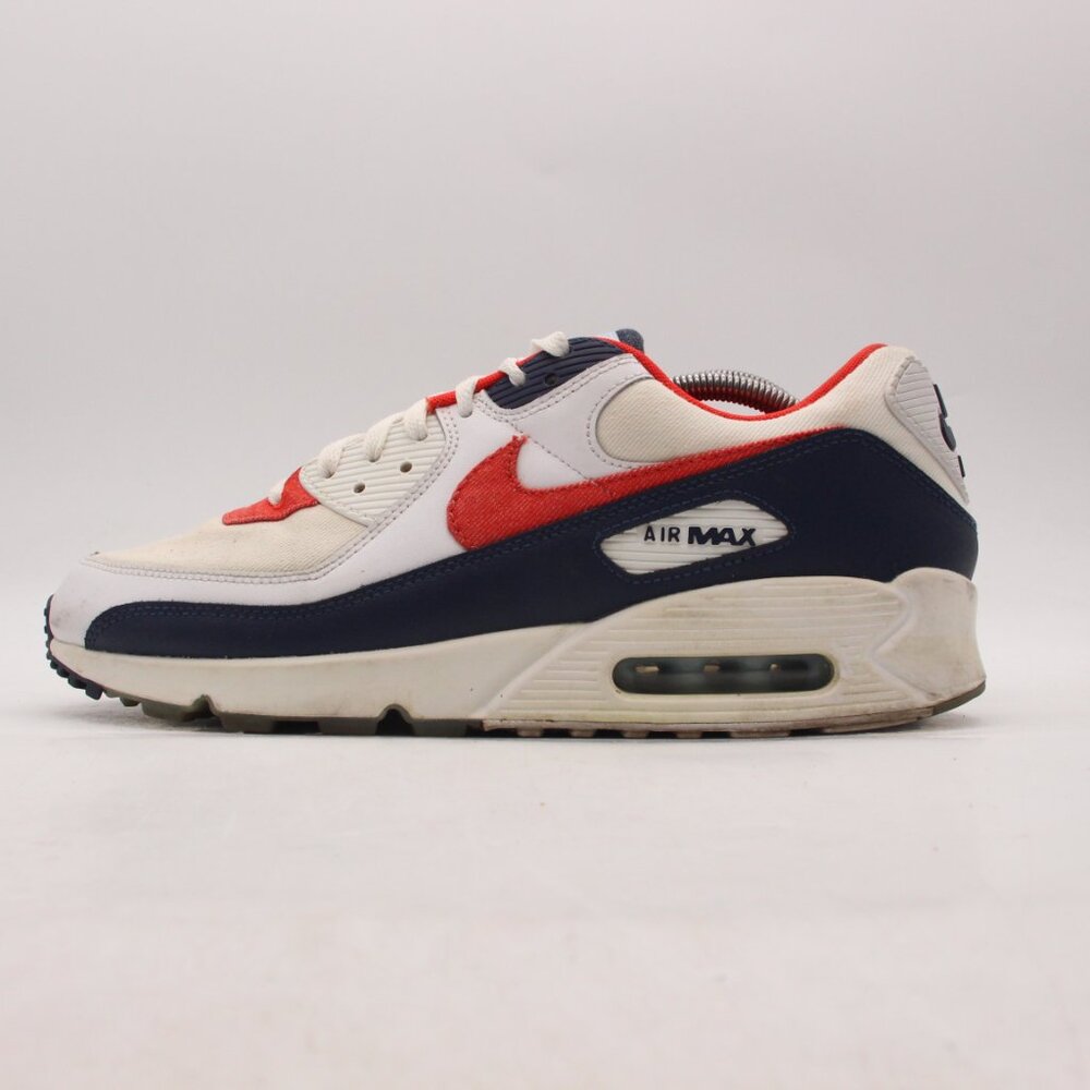 Nike Air Max 90 USA Denim ‘White Red Navy Blue’ Men’s Size 12 DJ5170-100 - Picture 4 of 11